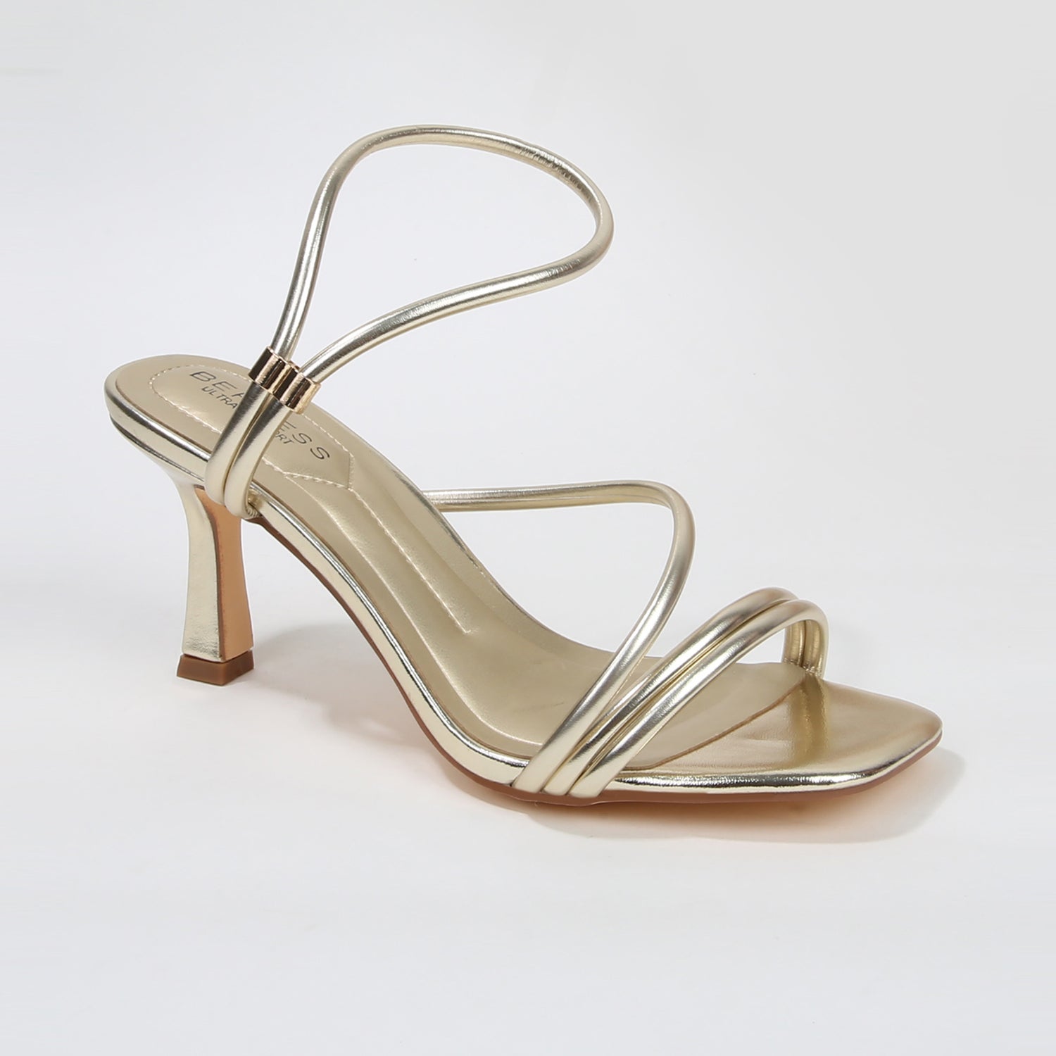 Hannia Tubular Ankle Loop Kitten Heel Sandals