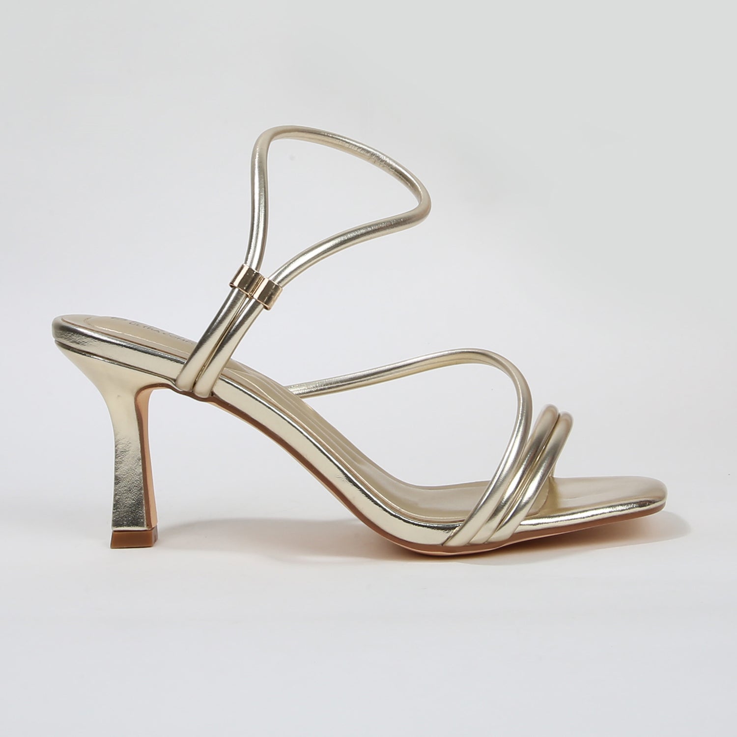 Hannia Tubular Ankle Loop Kitten Heel Sandals