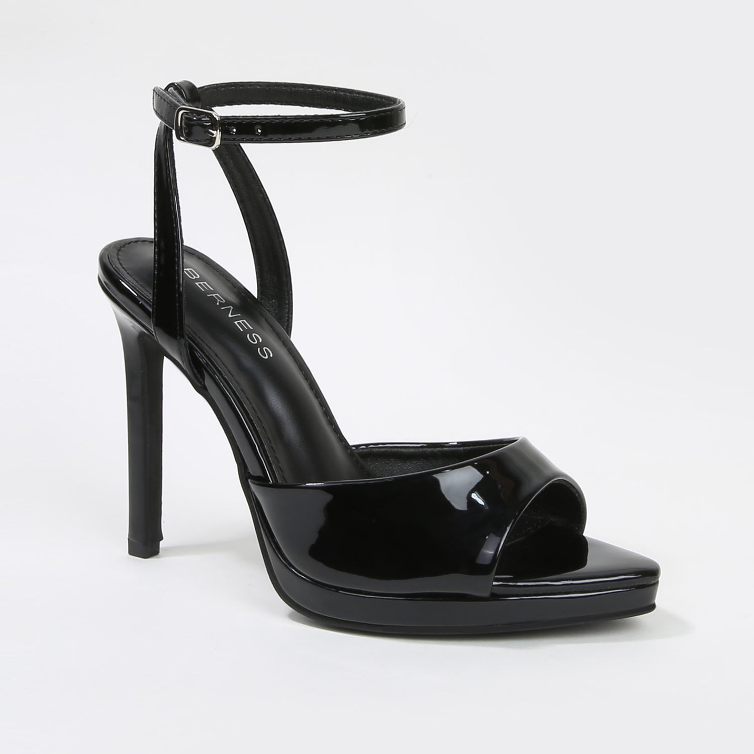 Hina Patent Leather Ankle Strap Stiletto Heels