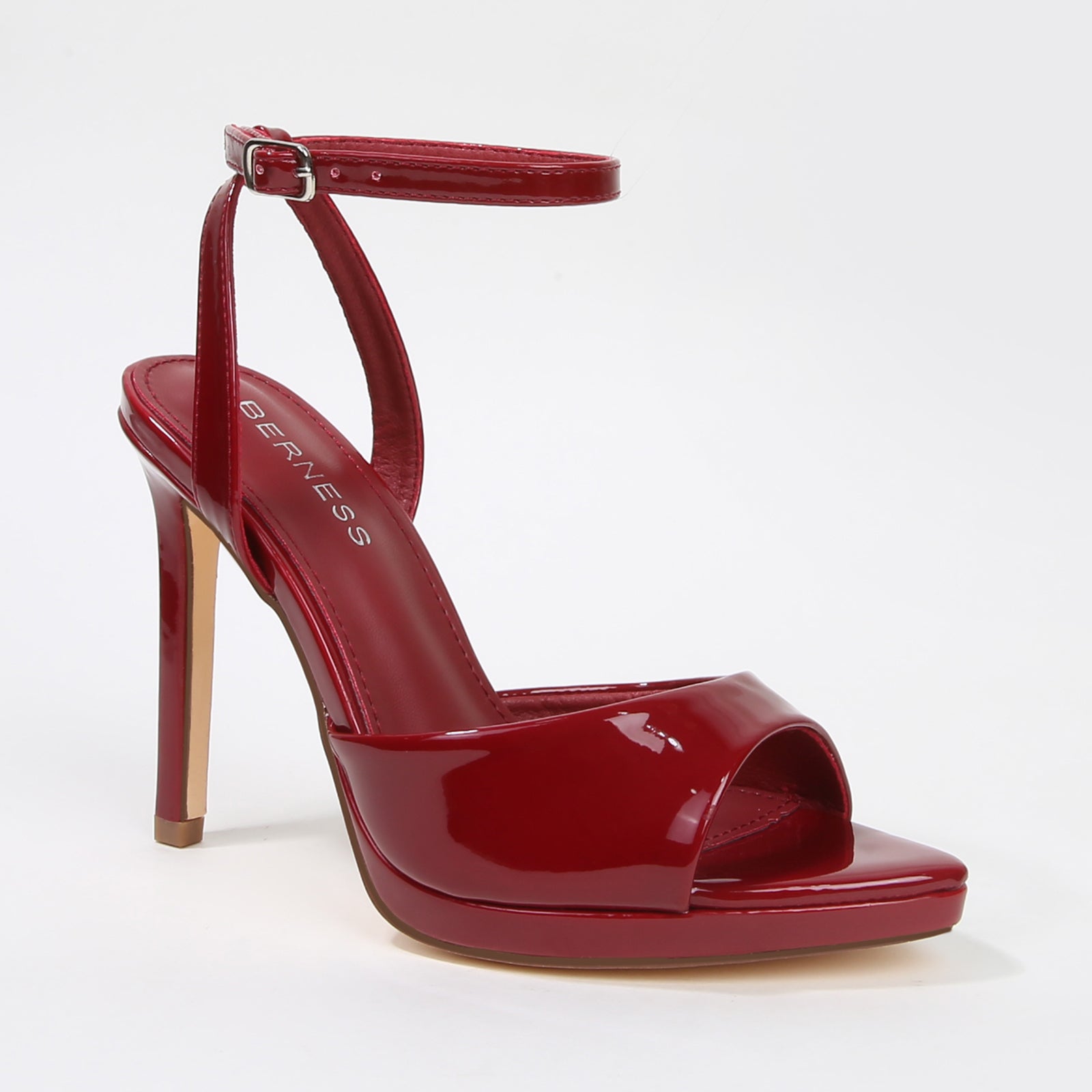 Hina Patent Leather Ankle Strap Stiletto Heels – BERNESS