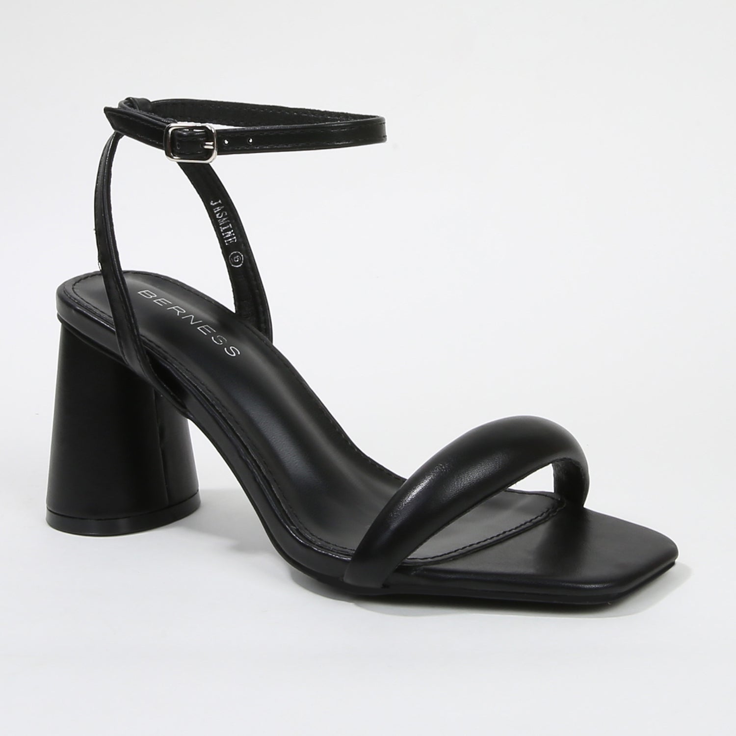 Jasmine Elegant Padded Vamp Ankle Strap Block Heel Sandals