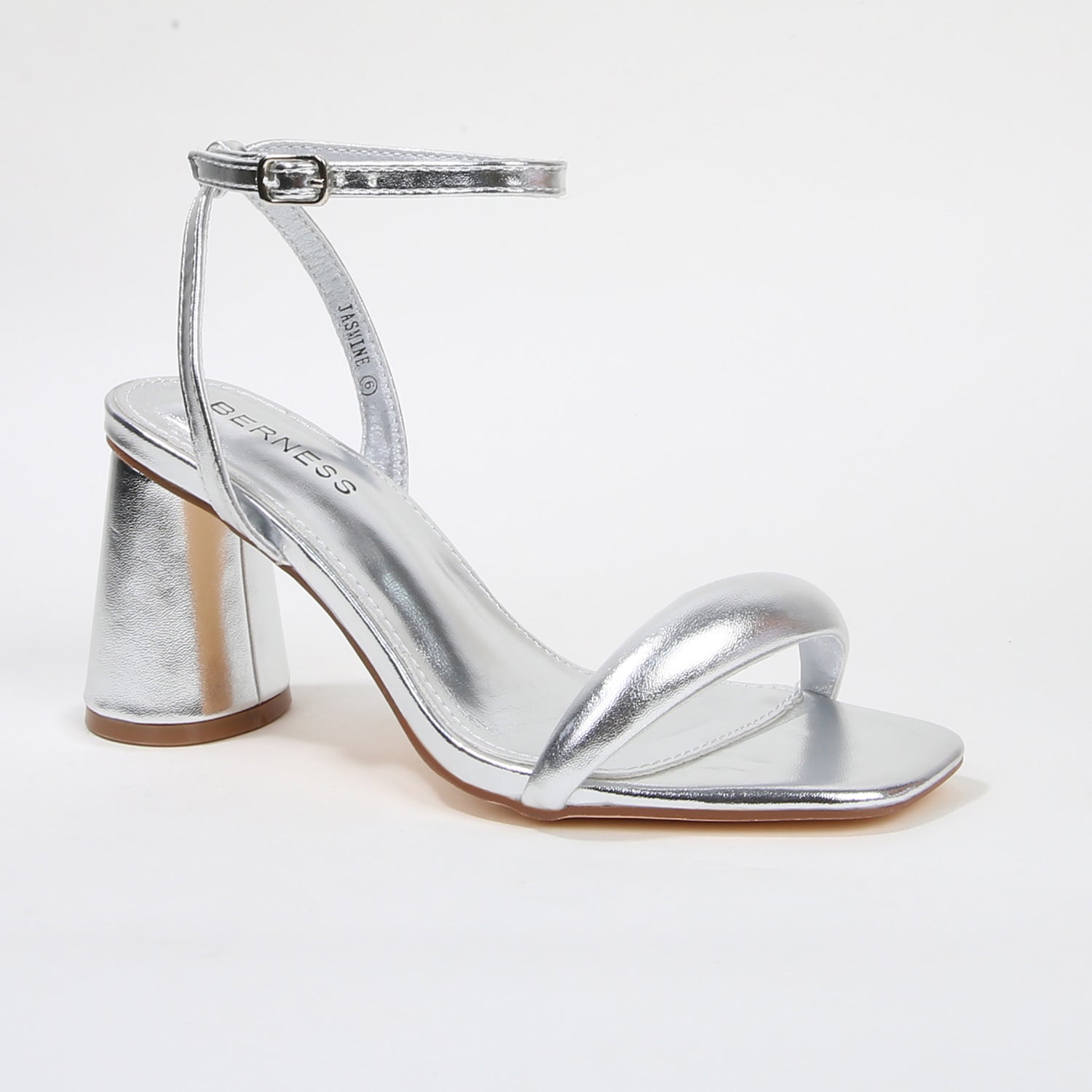 Jasmine Elegant Padded Vamp Ankle Strap Block Heel Sandals