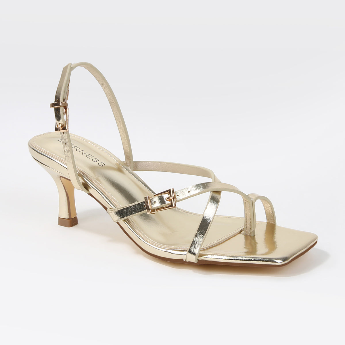 Johanna Double Buckle Strappy Kitten Heel Sandals