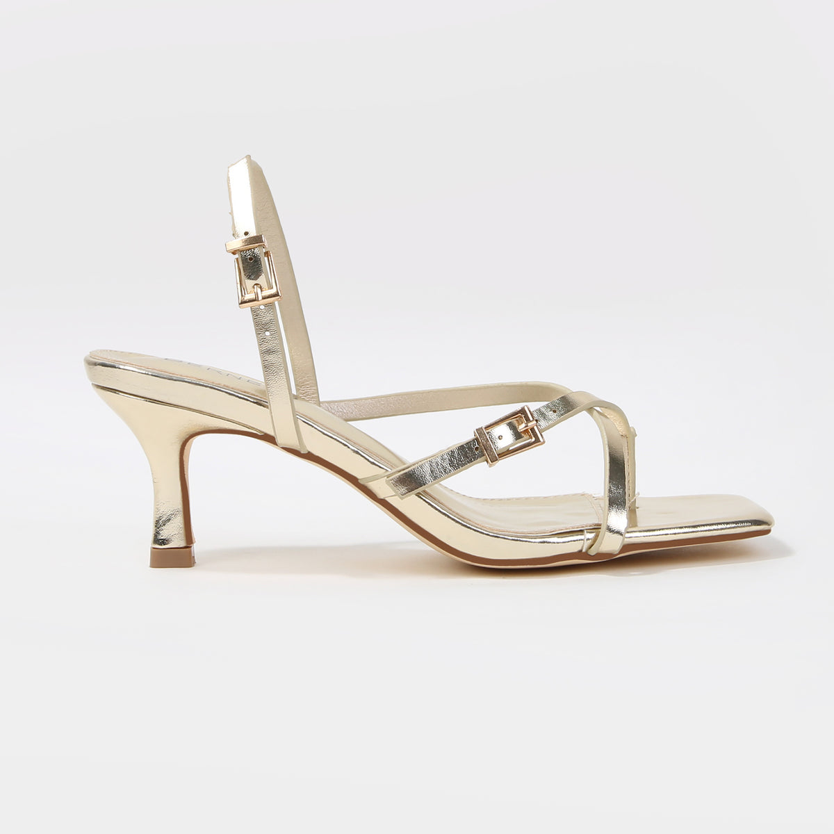 Johanna Double Buckle Strappy Kitten Heel Sandals