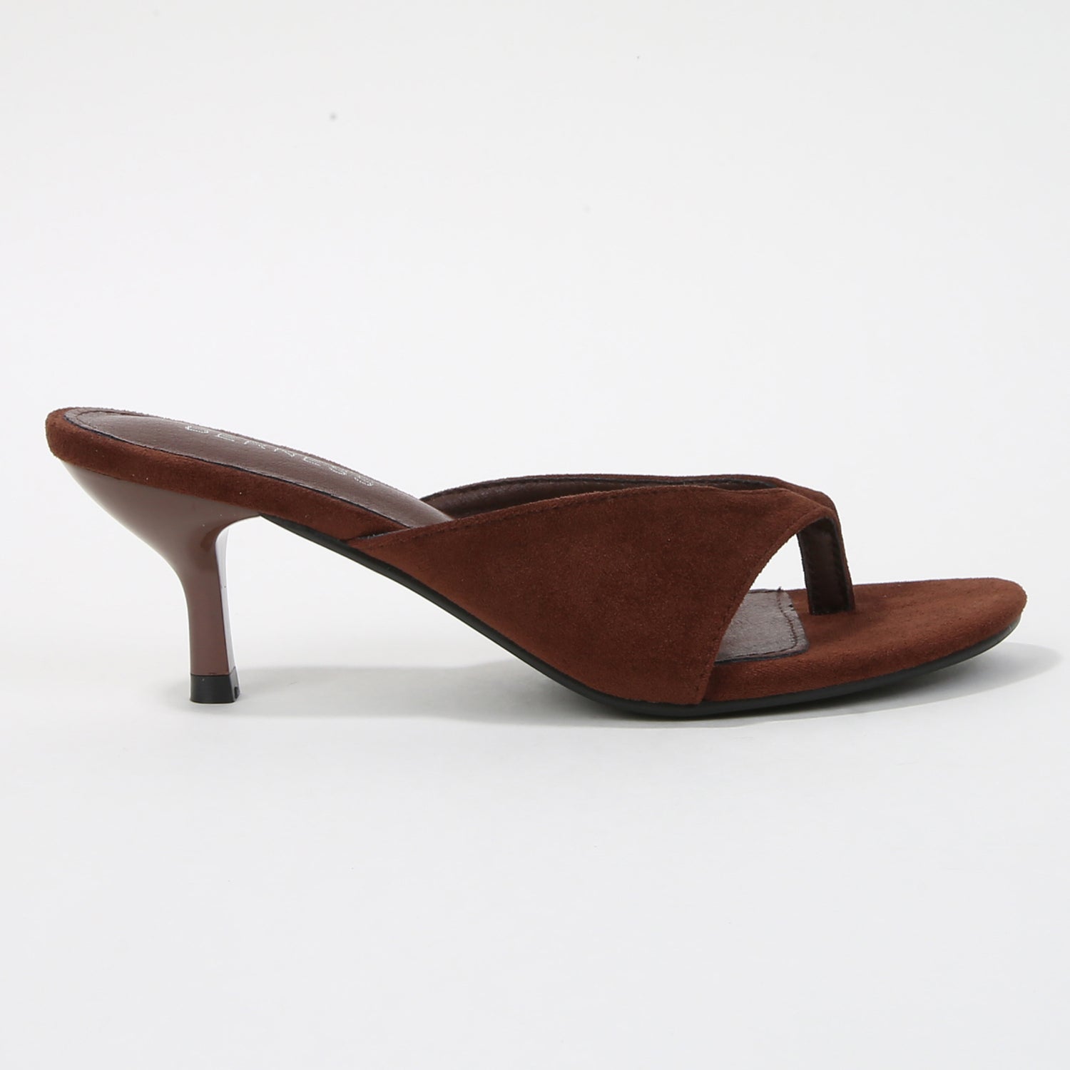 Kaiser Thong Kitten Heel Mules in Faux Suede