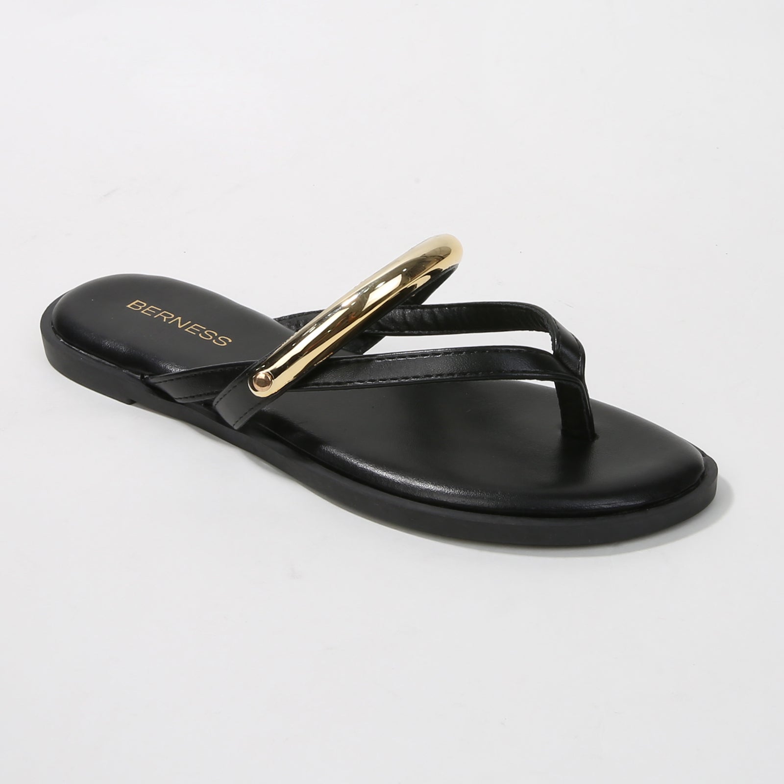 Kara Metal Ring Thong Sandals with Slim Straps – BERNESS