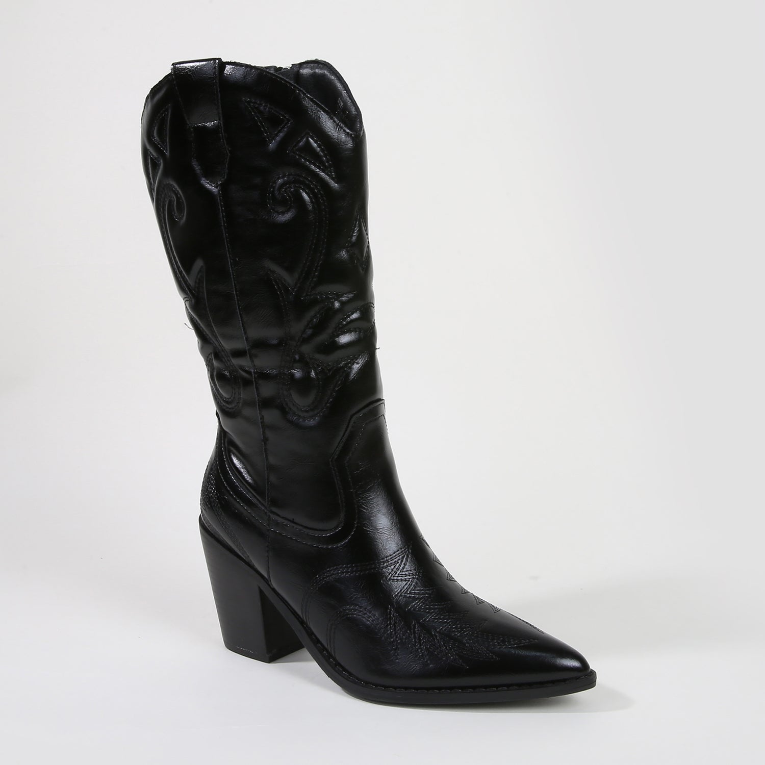 Kasey Faux Leather Cowboy Boots