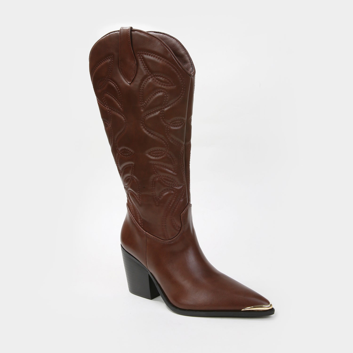Kate Metal Toe Cap Western Boots with Stitch Detailing
