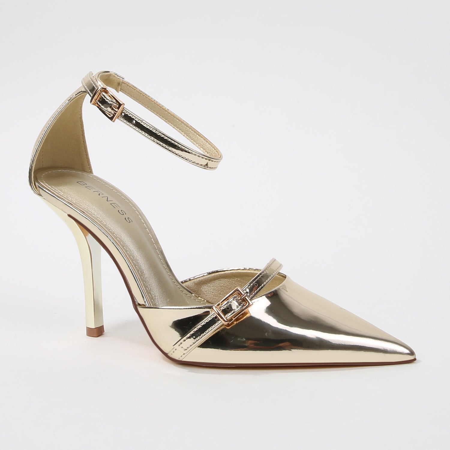 Masie Buckle Detail Front Strap Pointed Toe Pumps