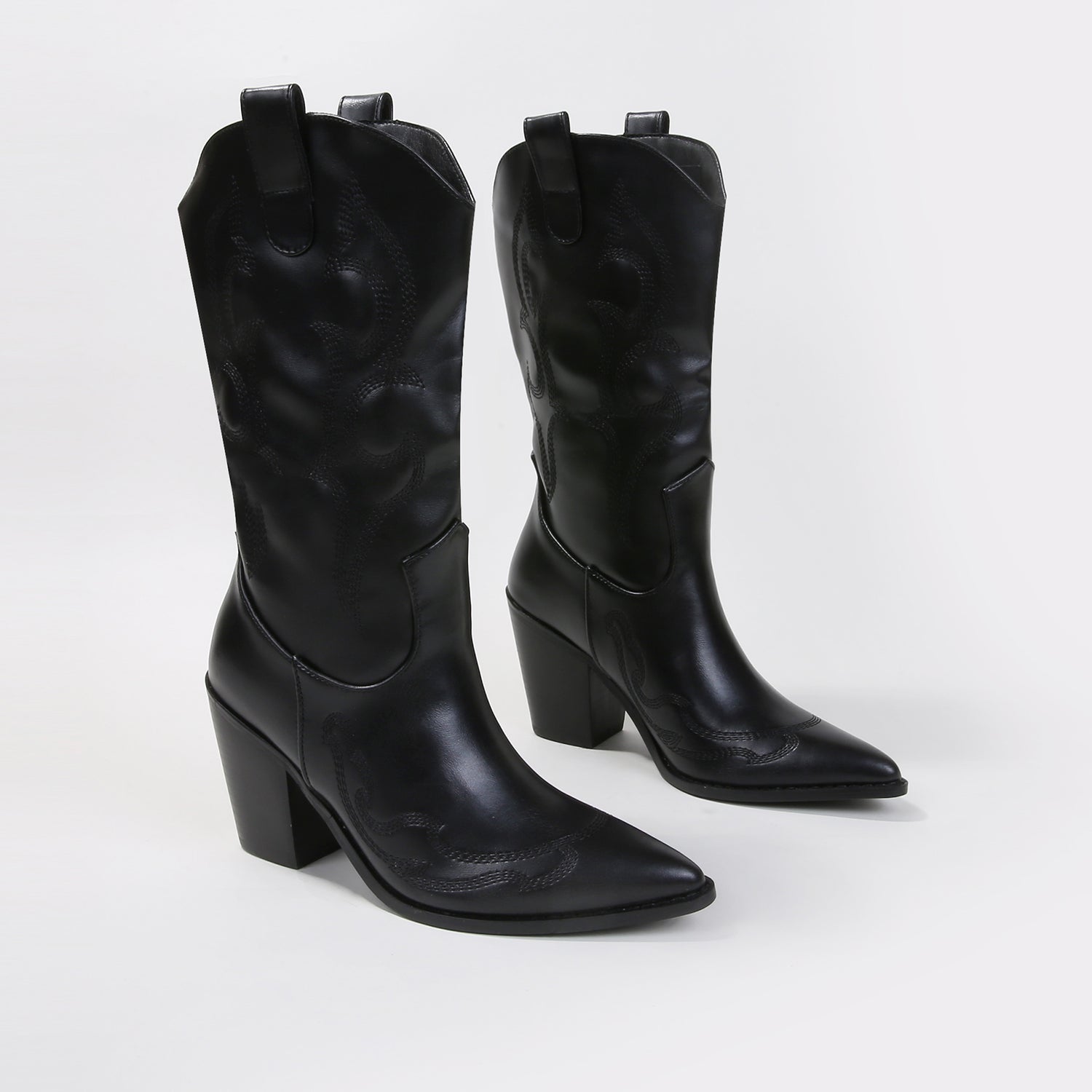 Montana Faux Leather Mid-Calf Western Cowboy Boots
