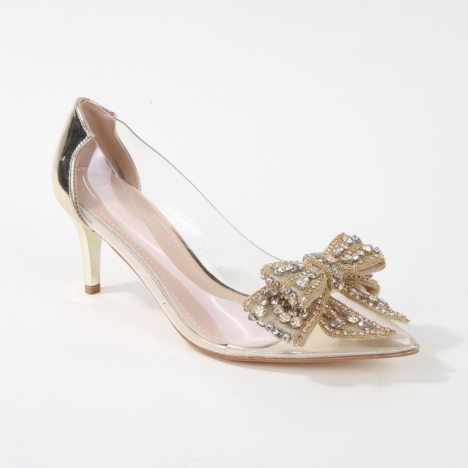 Nala Clear Heels with Oversized Crystal Bow