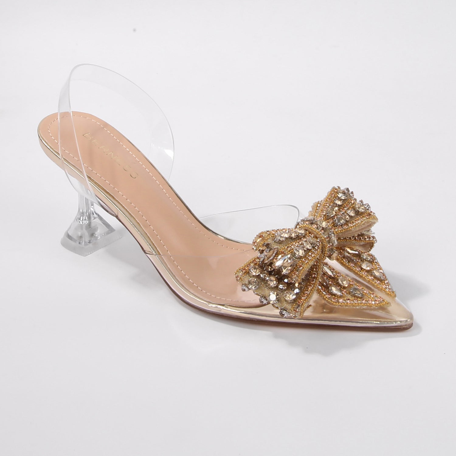 Nina Crystal Bow Clear Heels