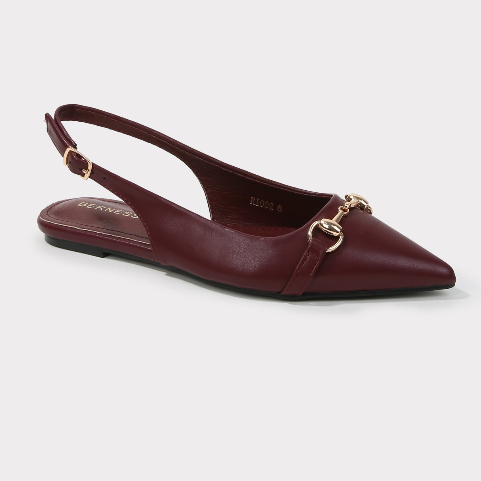 Rio Chain Accent Faux Leather Slingback Flats – BERNESS