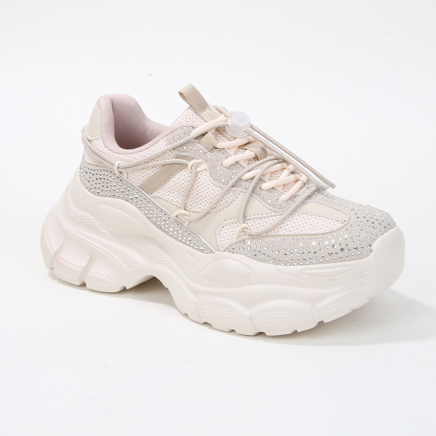 Rosa Chunky Rhinestone Mesh Sneakers