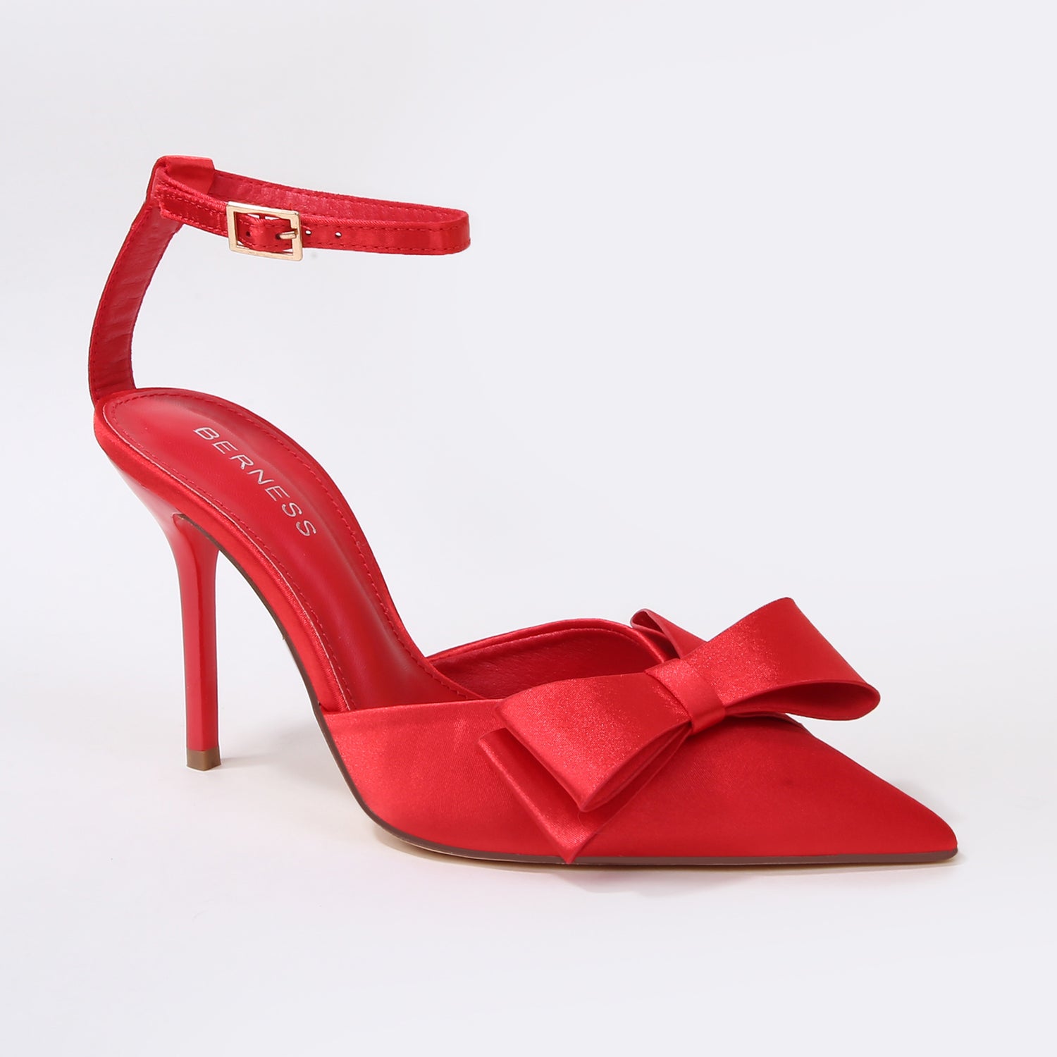 Tulip Satin Bow Pointed Toe Stiletto Heels
