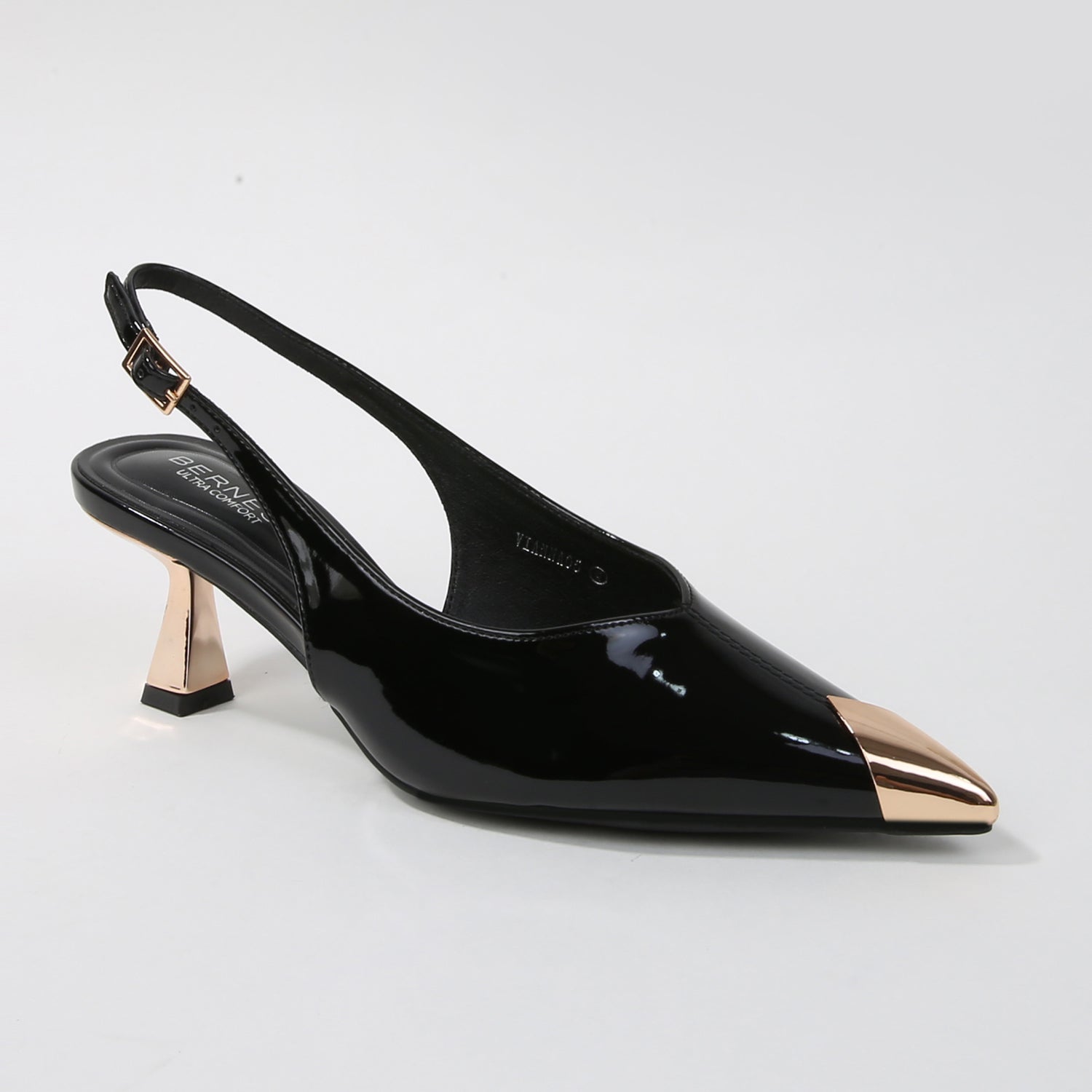 Vianna Patent Metallic Cap Slingback Heels