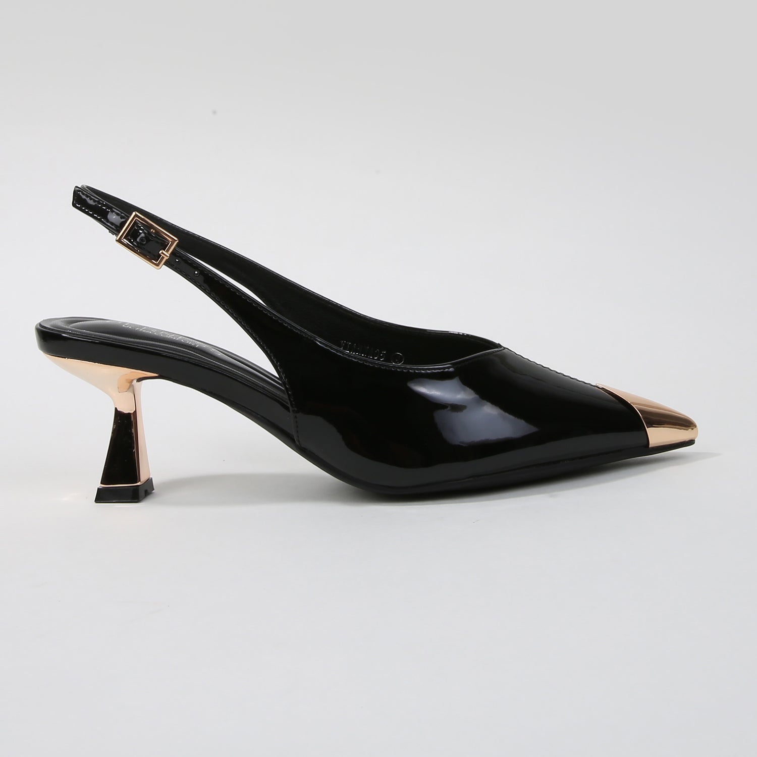 Vianna Patent Metallic Cap Slingback Heels