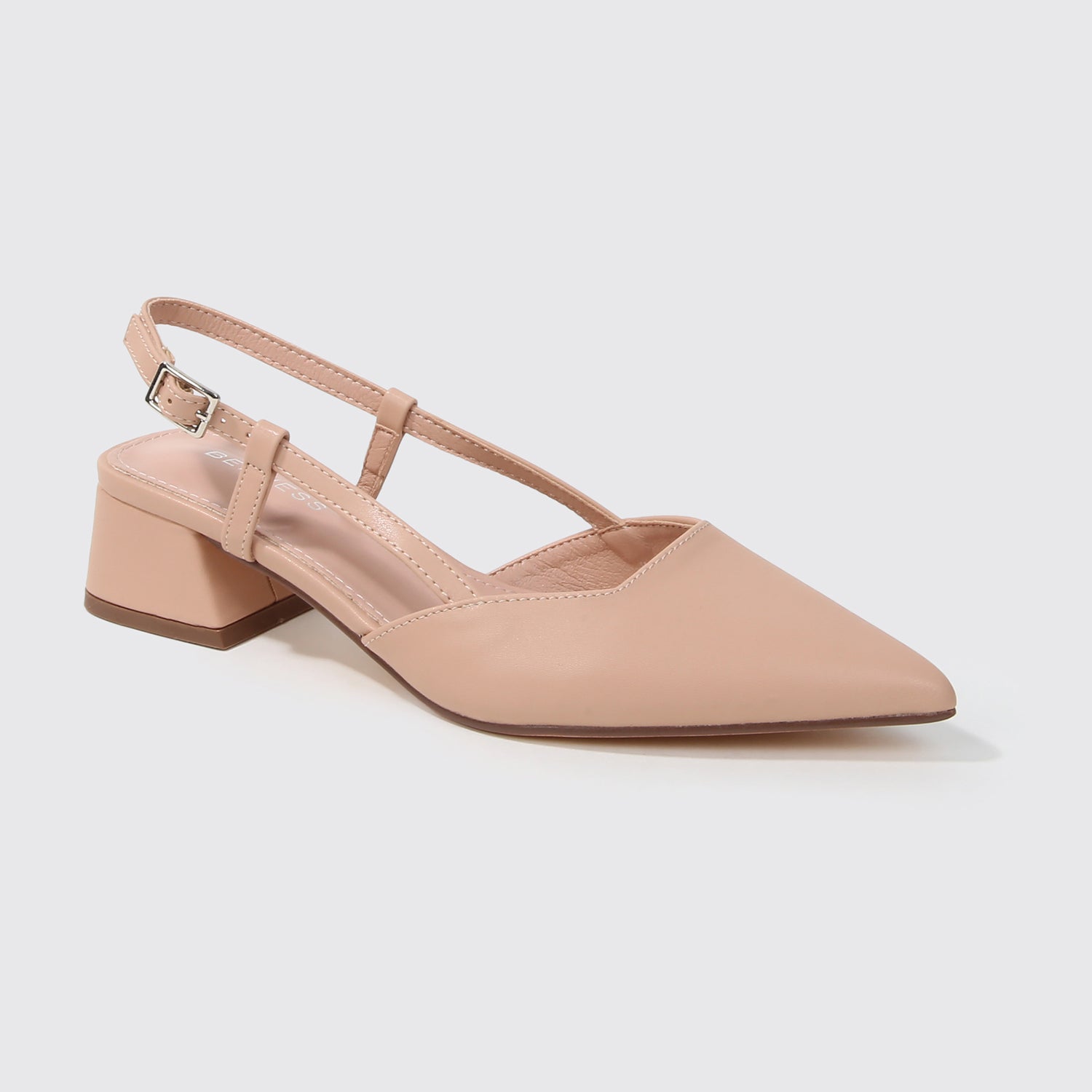 Vieda Faux Leather Slingback Block Heel Pumps