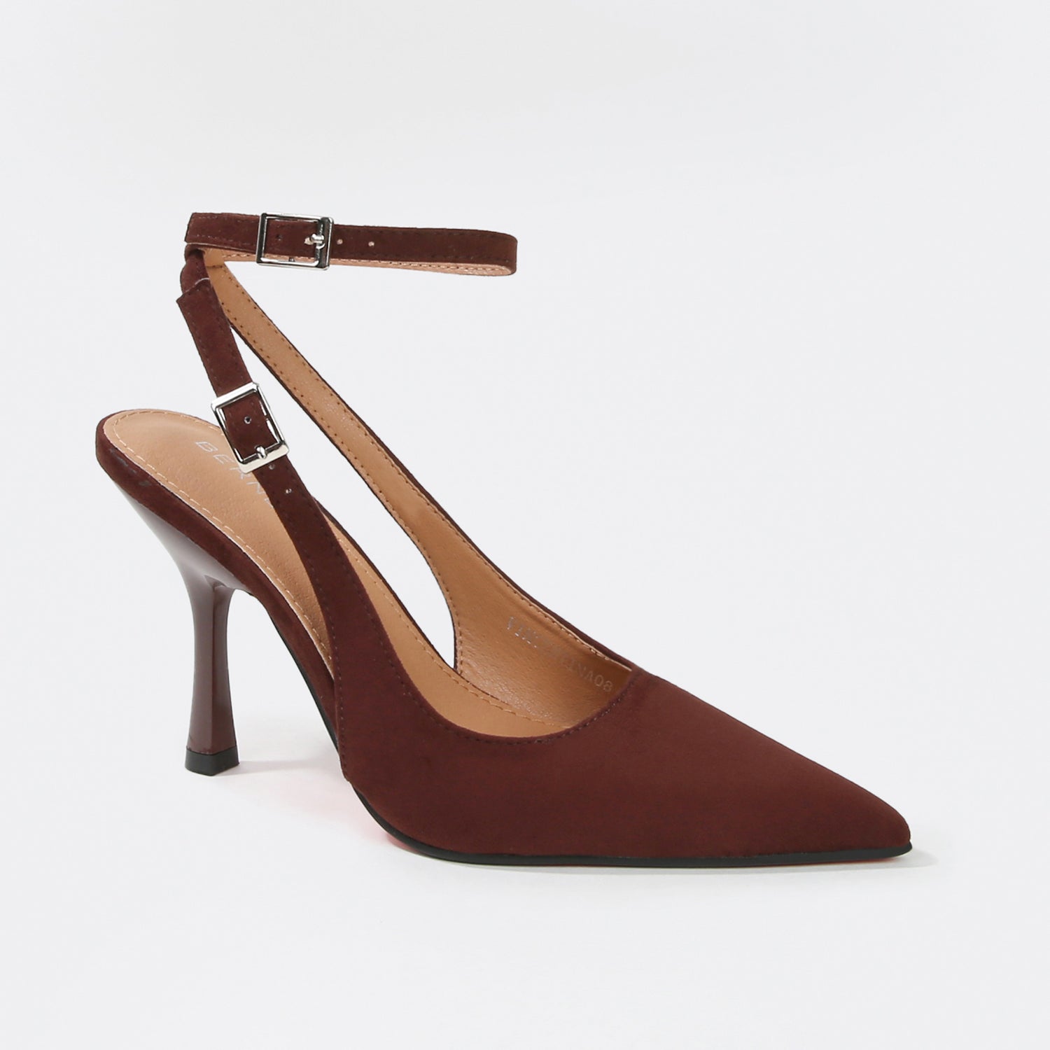 Vincentina Faux Suede Ankle Strap Slingback Heels