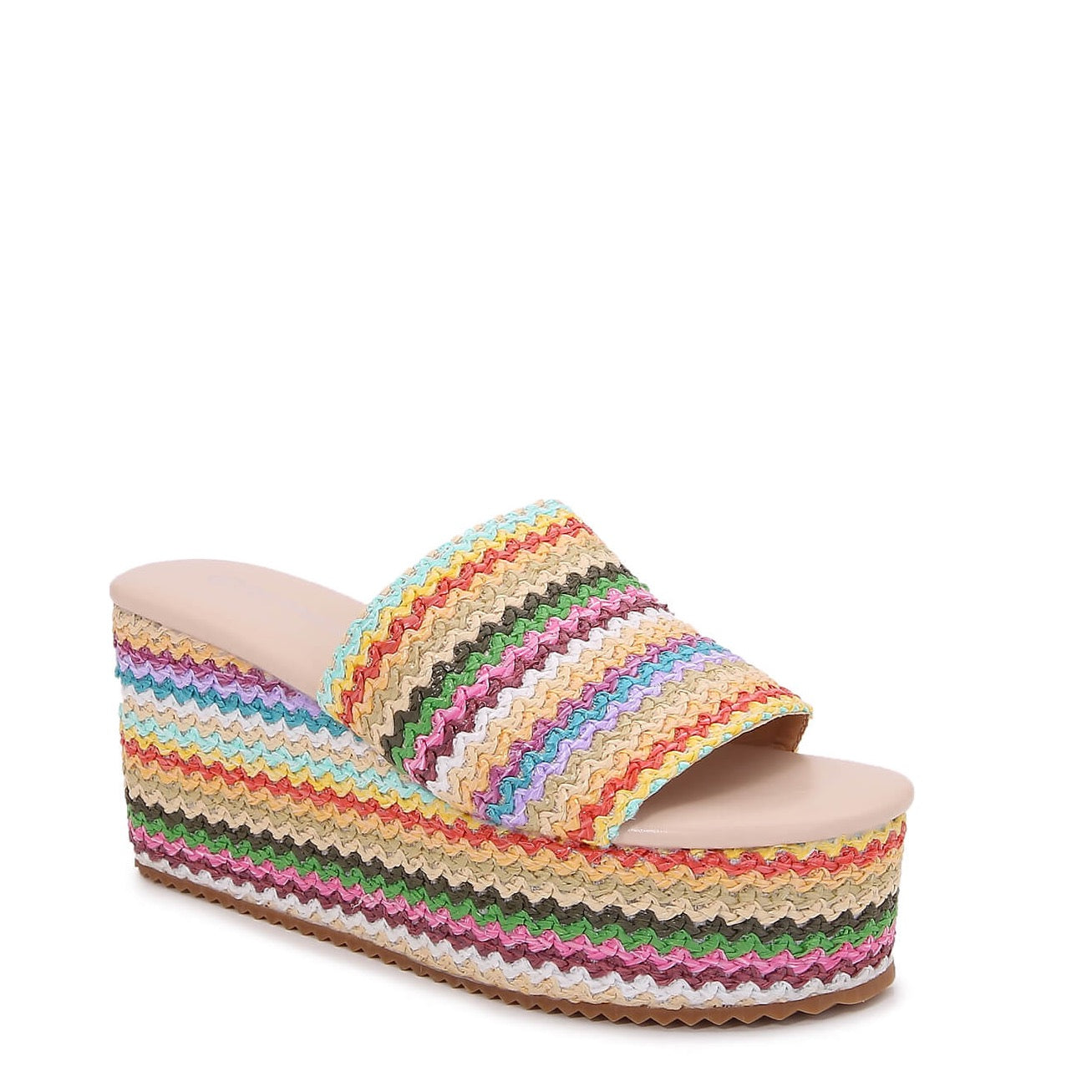Amber02 Multicolor Woven Platform Sandal BERNESS